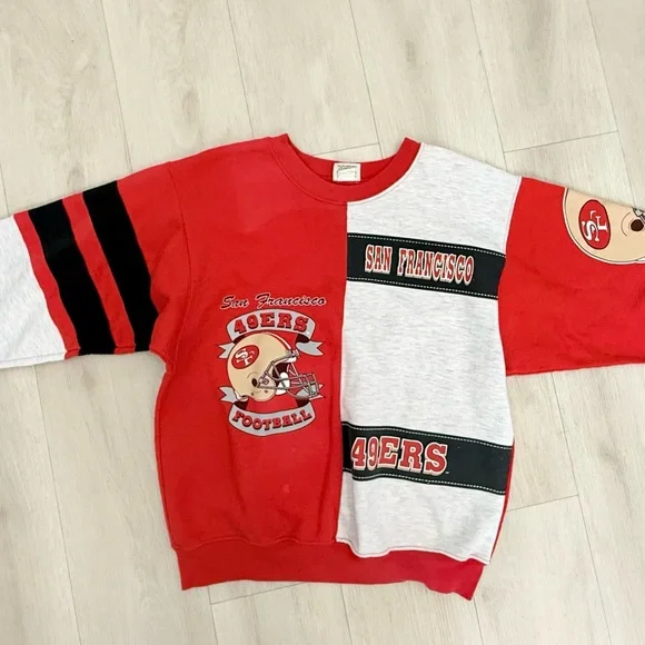 Vintage Team Rated San Francisco 49ers Patchwork Sweatshirt Men’s L Made in USA